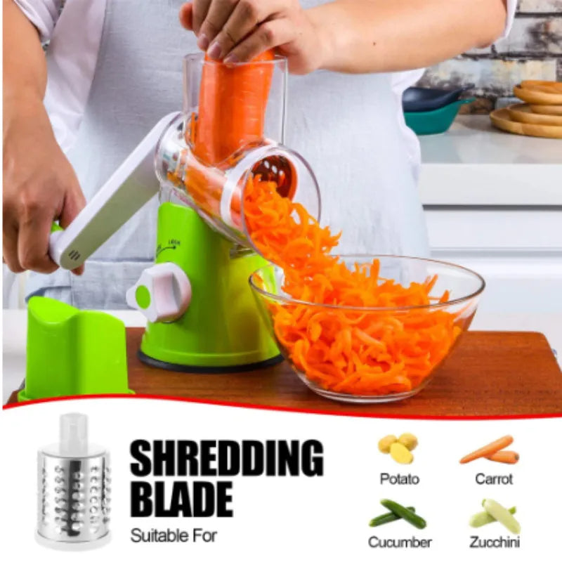 New Rotating Hand Drum 3-in-1 multifunctional grater for kitchen!